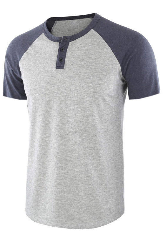 Mens Casual Loose Short Sleeve Henley Shirts