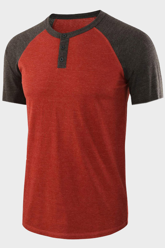 Mens Casual Loose Short Sleeve Henley Shirts