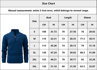 Mens Casual Solid Long Sleeved Sports Zipper Shirts