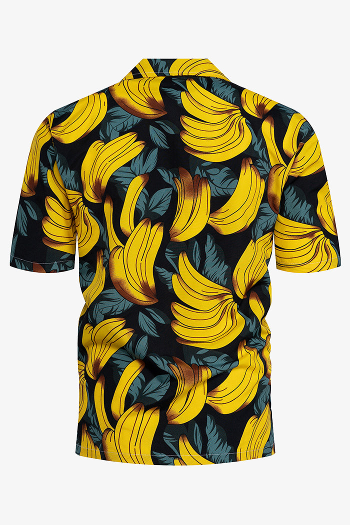 Men's Short Sleeve Banana Print Hawaiian Beach Shirts