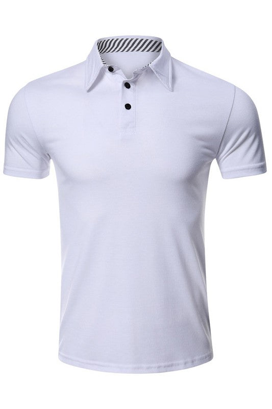 Men's Solid Color Short Sleeve Polo Shirts