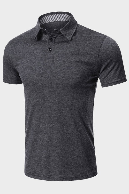 Men's Solid Color Short Sleeve Polo Shirts