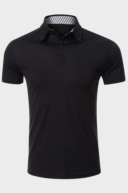 Men's Solid Color Short Sleeve Polo Shirts