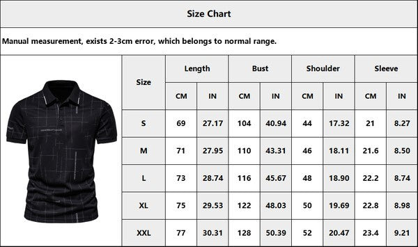 Men's Letter Print Short Sleeve Turndown Collar Polo Shirts