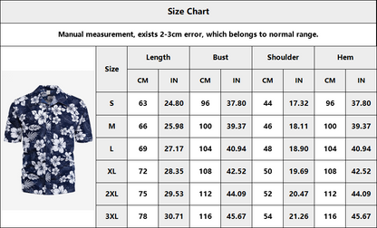 Men's Printed Turndown Collar Casual Loose Short-Sleeved Shirts