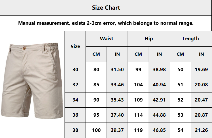 Men's Solid Elastic Waist Slim Fit Cotton Shorts