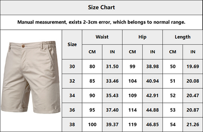 Men's Solid Elastic Waist Slim Fit Cotton Shorts