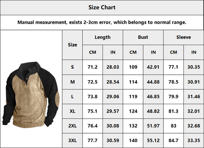 Mens Color Block Corduroy Pullovers Sweatshirts