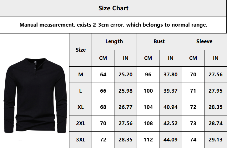 Retro Men's Crewneck Slim Long Sleeve Henley Shirts