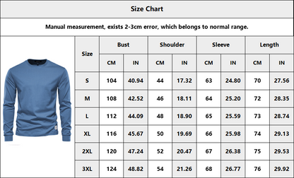 Men's Solid Crewneck Long Sleeve Cotton T-Shirts