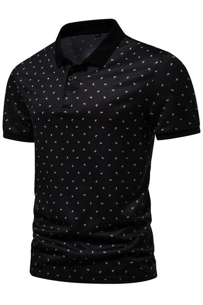 Men's Printed Lapel Short Sleeved Polo Shirts