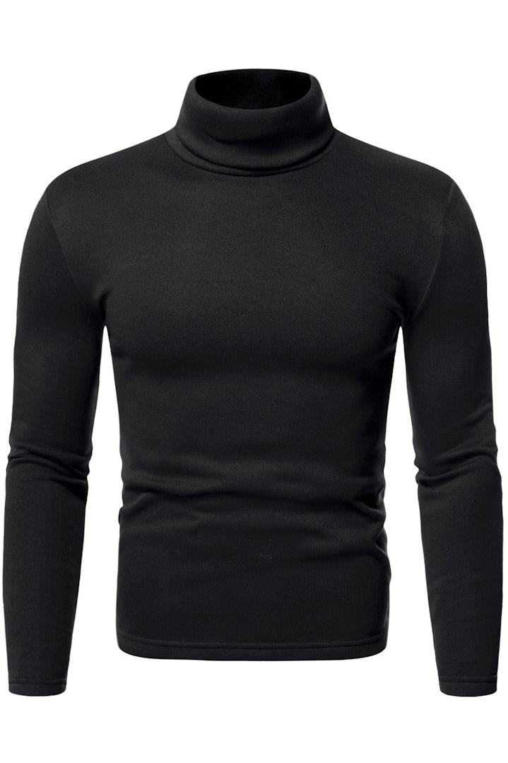 Men's Turtleneck Slim Fit Solid Base Sweater Shirts