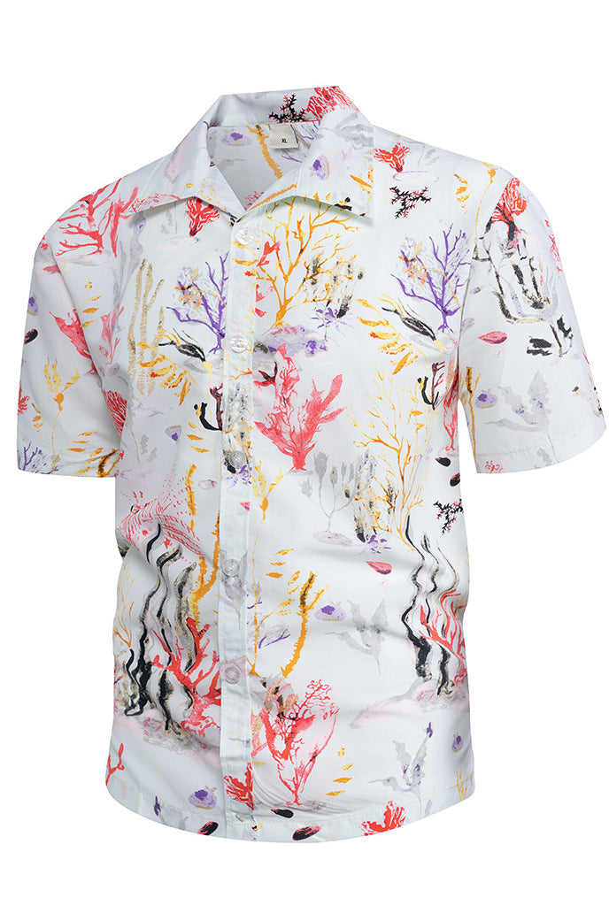 Mens Short Sleeve Underwater Pattern Hawaiian Shirts