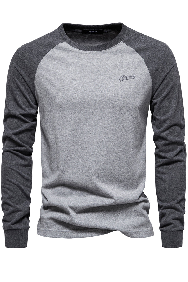 Men's Raglan Sleeve Crewneck Color Block Shirts