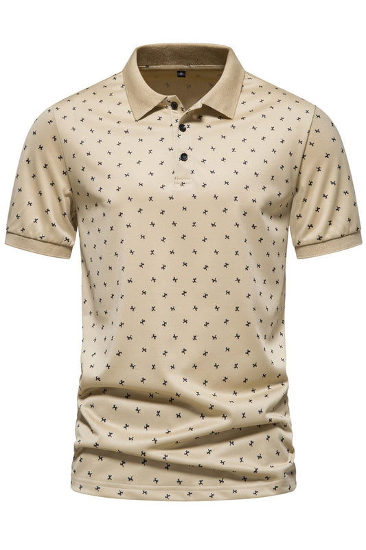 Men's Printed Lapel Short Sleeved Polo Shirts