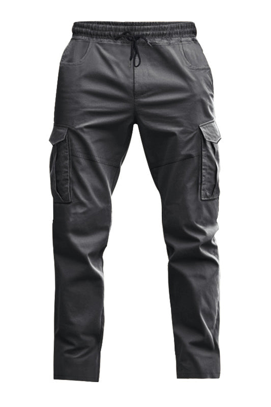 Mens Drawstring Multi Pockets Sports Cargo Pants