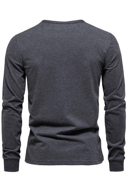 Men's Solid Crew Neck Pure Cotton Letter Printed Shirts