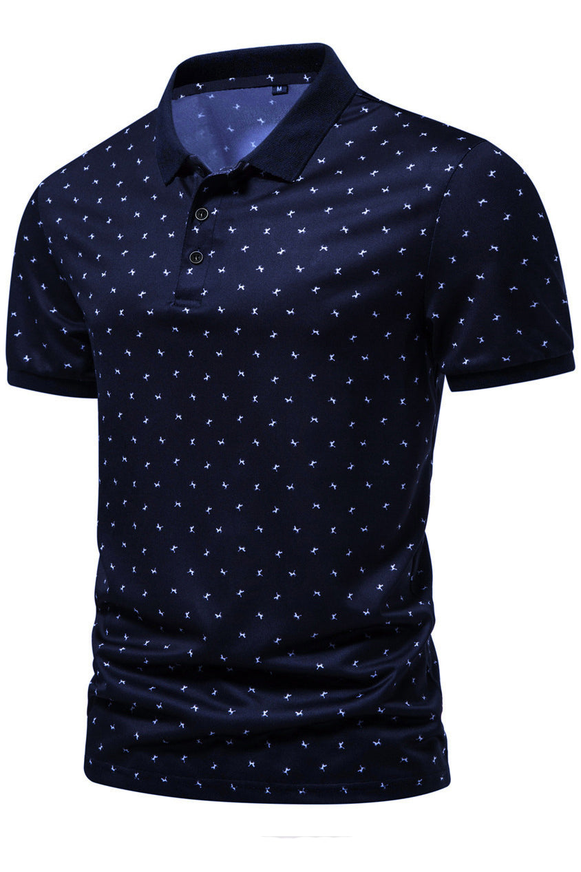 Men's Printed Lapel Short Sleeved Polo Shirts