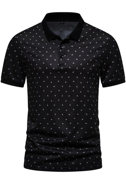 Men's Printed Lapel Short Sleeved Polo Shirts