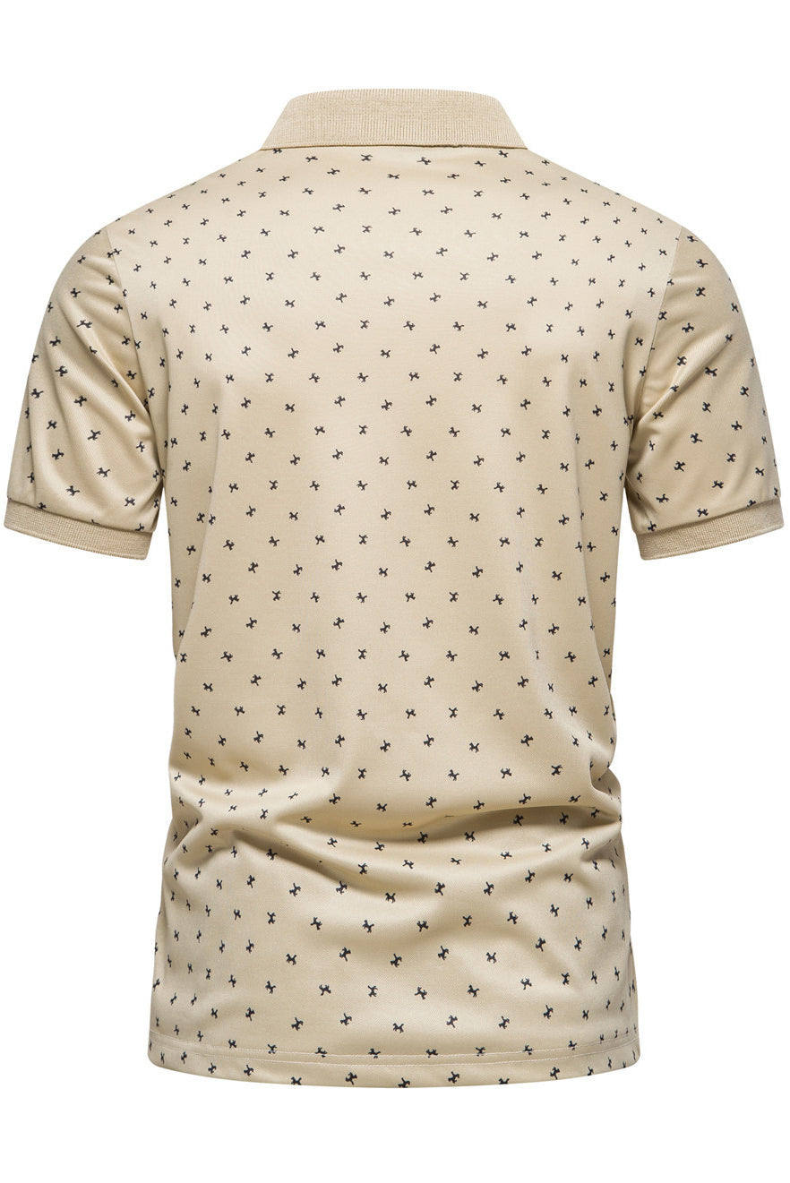 Men's Printed Lapel Short Sleeved Polo Shirts