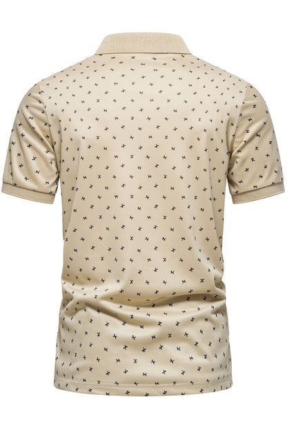 Men's Printed Lapel Short Sleeved Polo Shirts