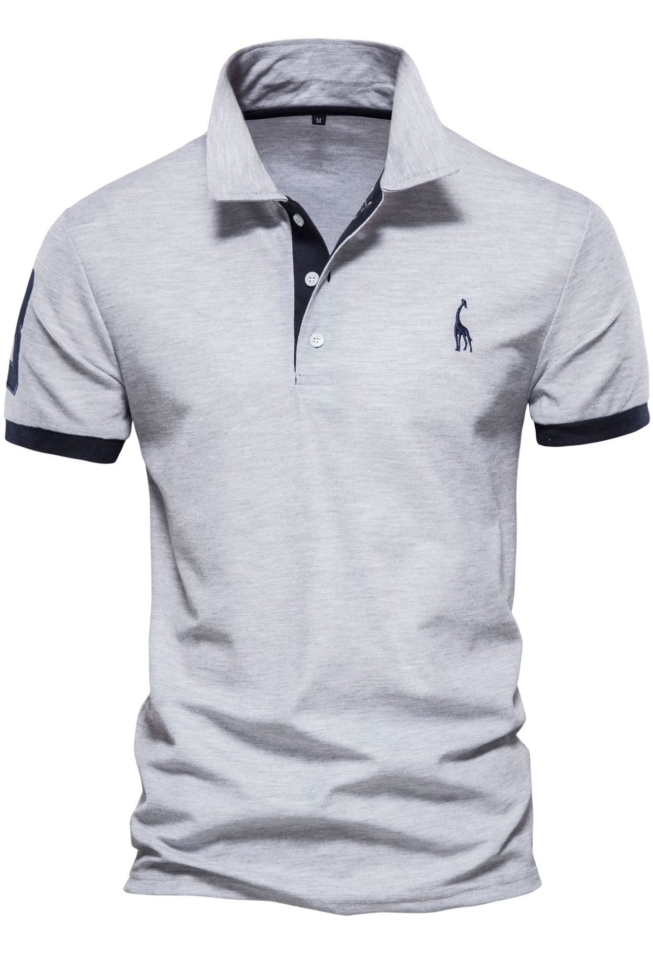 Short Sleeve Casual Deer Embroidered Lapel Polo Shirts