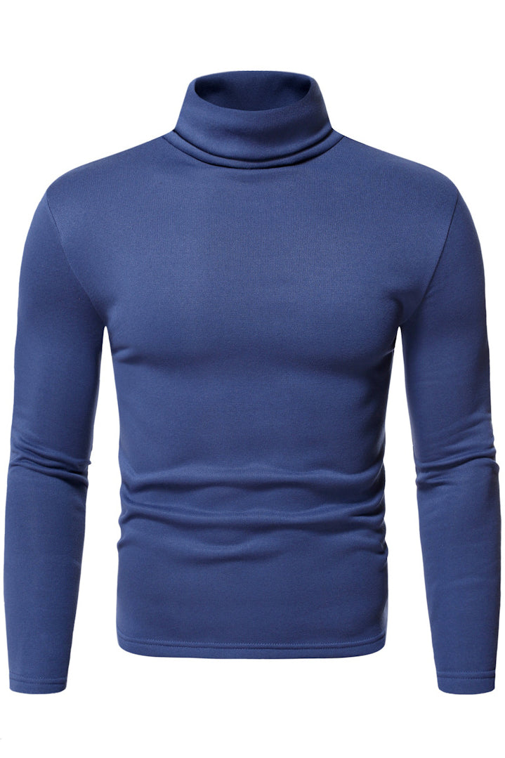 Men's Turtleneck Slim Fit Solid Base Sweater Shirts