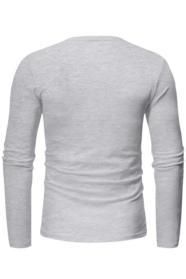 Mens Solid Long Sleeve Bottom Henley Shirts