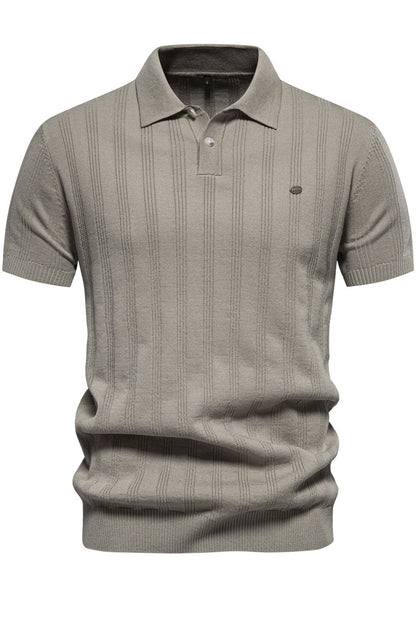 Men's Short Sleeve Lapel Casual Knit Polo Shirts