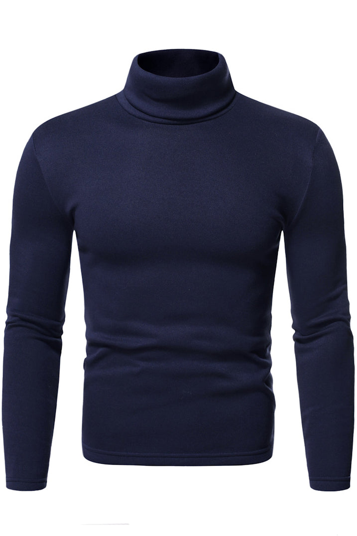 Men's Turtleneck Slim Fit Solid Base Sweater Shirts