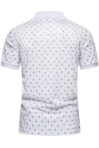 Men's Printed Lapel Short Sleeved Polo Shirts