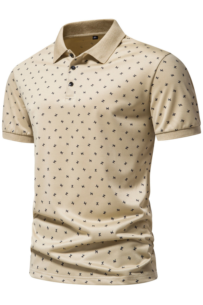 Men's Printed Lapel Short Sleeved Polo Shirts