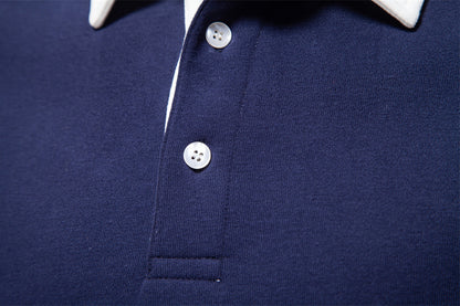 Mens Polo Collared Button Up Long Sleeve Sweatshirts