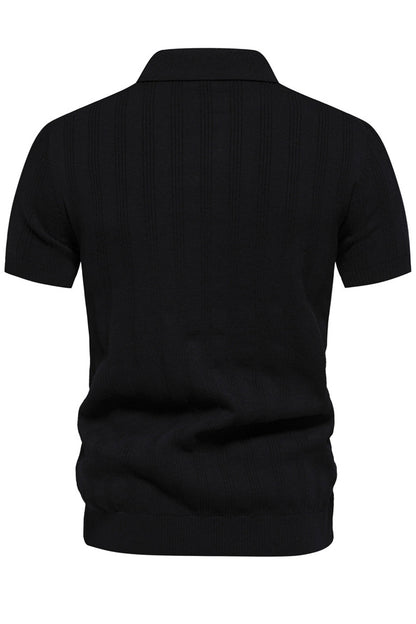 Men's Short Sleeve Lapel Casual Knit Polo Shirts