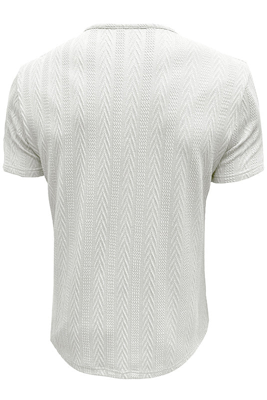 Mens Vintage Striped Knit Short Sleeve Henley Shirts