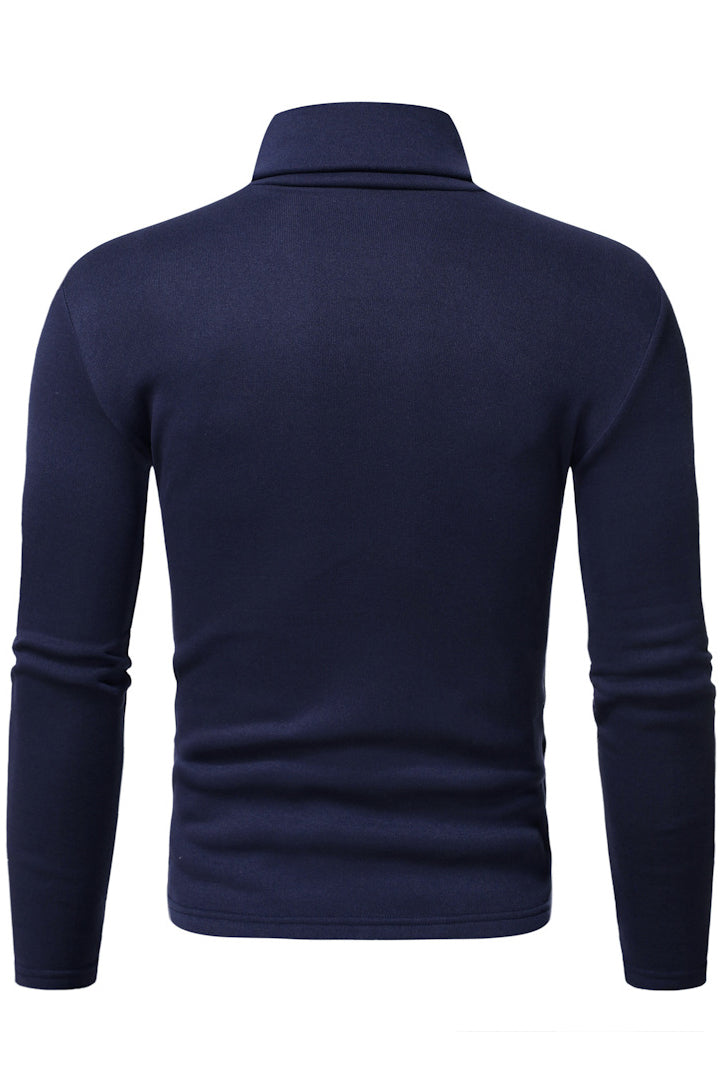 Men's Turtleneck Slim Fit Solid Base Sweater Shirts