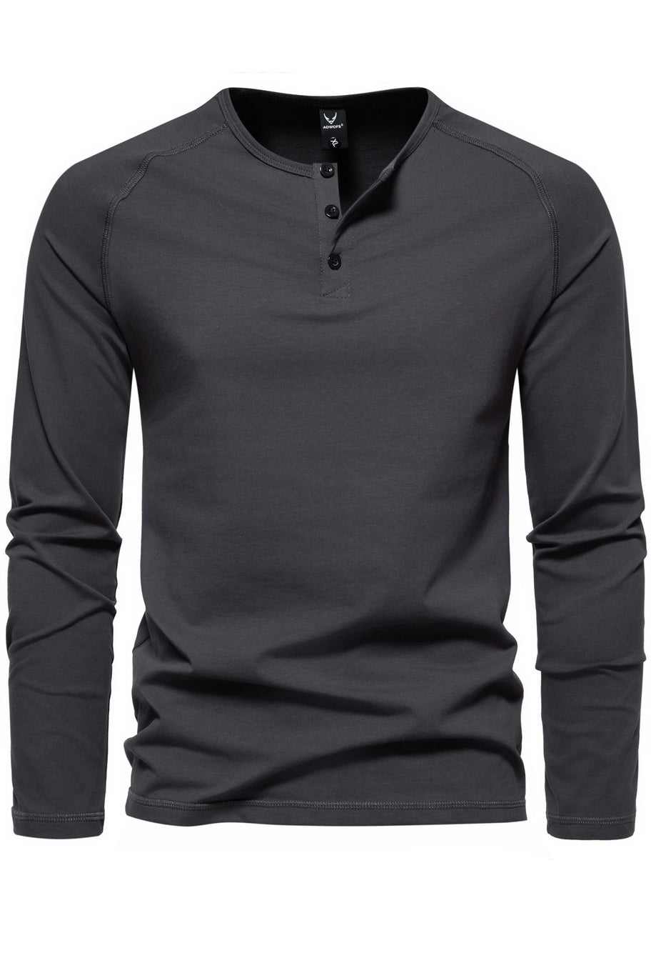 Retro Men's Crewneck Slim Long Sleeve Henley Shirts