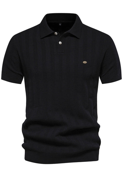 Men's Short Sleeve Lapel Casual Knit Polo Shirts