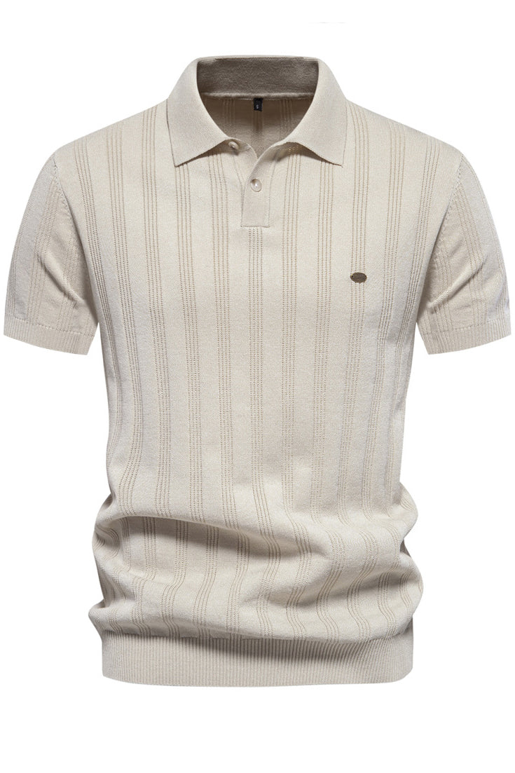 Men's Short Sleeve Lapel Casual Knit Polo Shirts