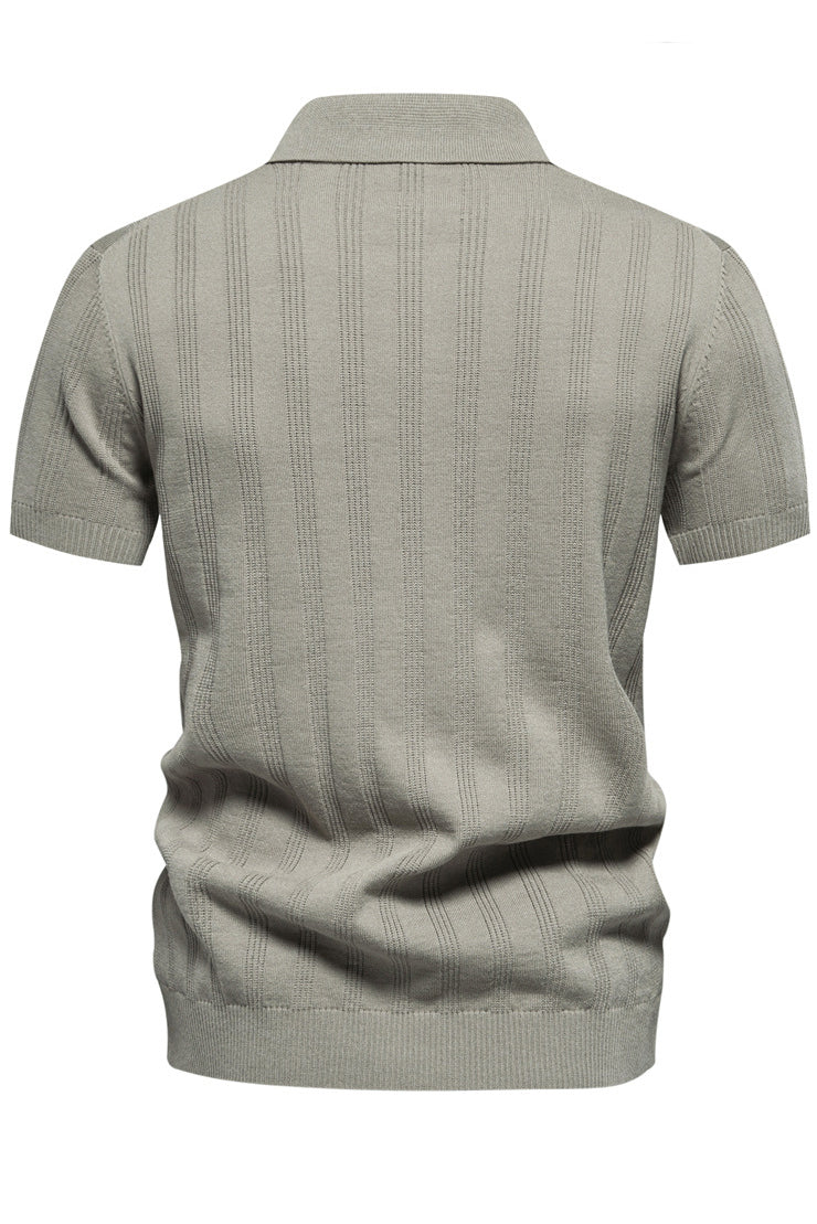 Men's Short Sleeve Lapel Casual Knit Polo Shirts