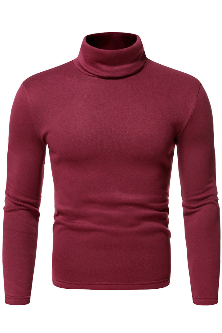 Men's Turtleneck Slim Fit Solid Base Sweater Shirts