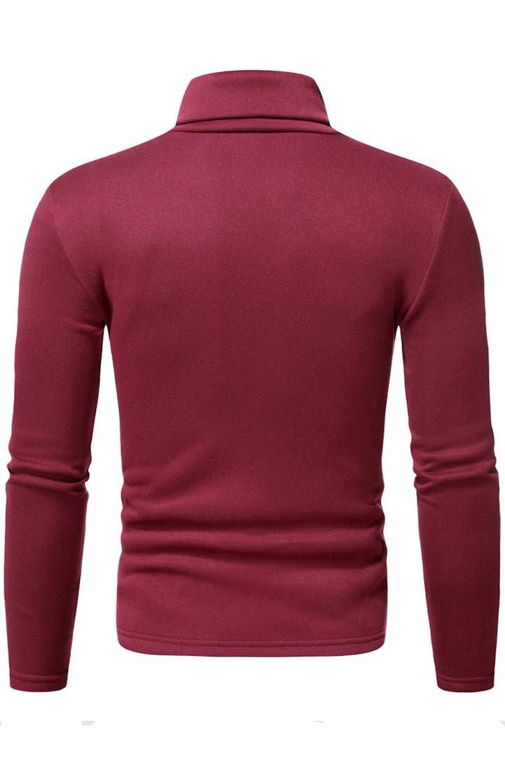 Men's Turtleneck Slim Fit Solid Base Sweater Shirts