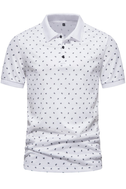 Men's Printed Lapel Short Sleeved Polo Shirts