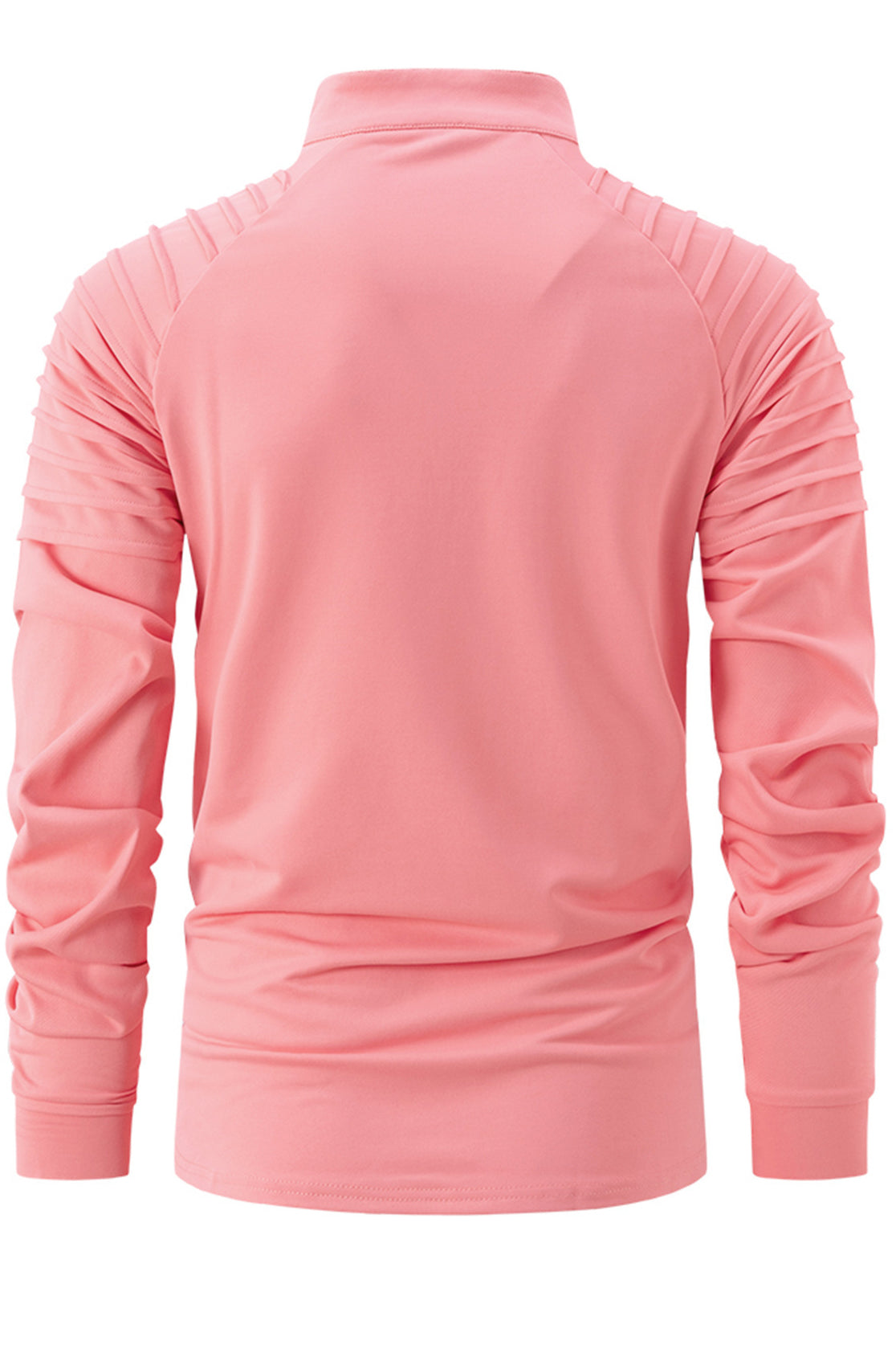 Mens Casual Solid Long Sleeved Sports Zipper Shirts