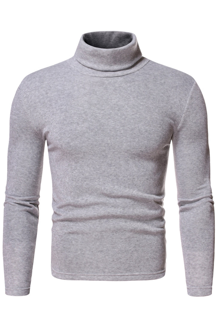 Men's Turtleneck Slim Fit Solid Base Sweater Shirts